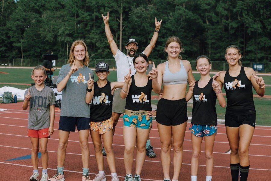 Trailblazers with Coach Tom at the track